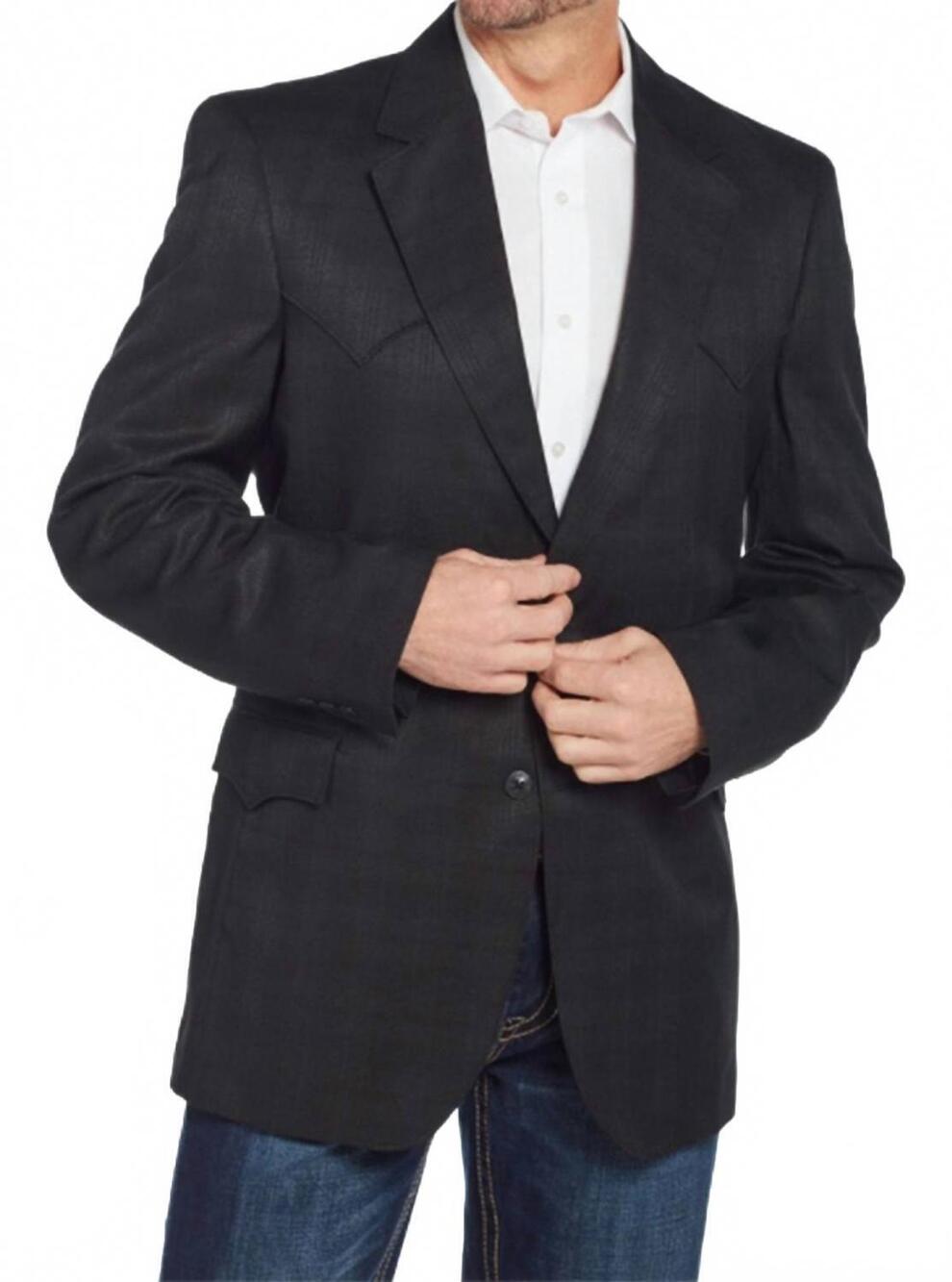 NEW CIRCLE S fort worth tonal sports coat in black